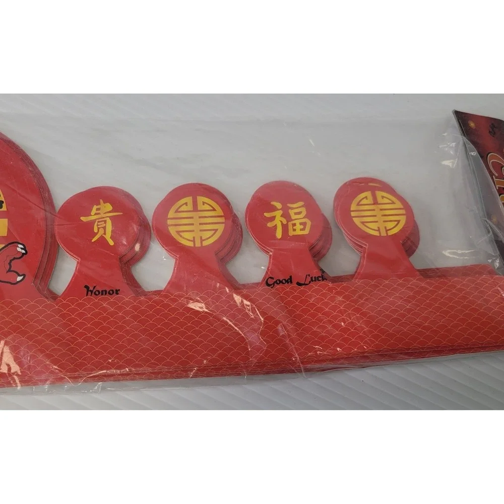 Lot of Chinese Theme Party New Year Decor Cut Outs w/ Crowns RARE Vintage Dragon